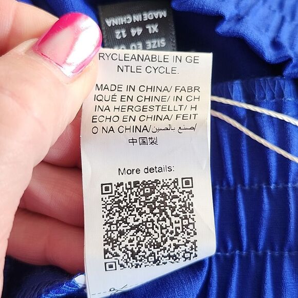 SHEIN V'Cay NWT High Waisted Royal Blue Wide Leg Palazzo Pants, XL - Picture 9 of 9